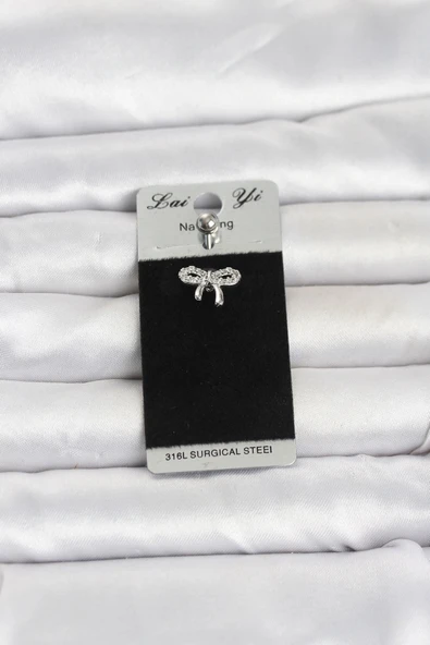 Nevamel® 316L Cerrahi Çelik Fiyonk Model Göbek Piercing 5886 ürün görseli 1
