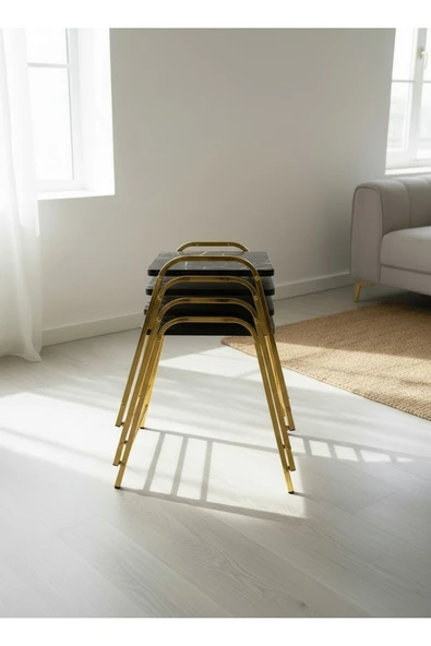 4'LÜ TEPSİ MODEL MODERN SEHPA - Resim 2