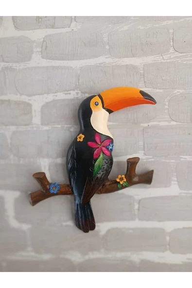 Gobo Büyük Boy Dekoratif Tukan Kuşu Farklı Renklerde Hediye Kutulu 1 Adet 23 x 26 cm ürün görseli 1