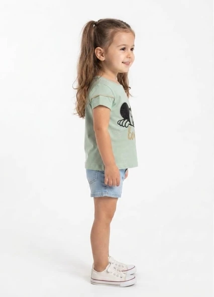 Kız Çocuk Yeşil T-Shirt - Resim 2