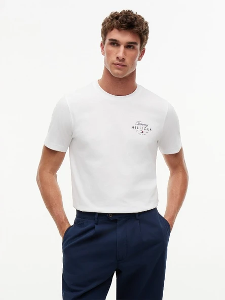 SCRIPT STACK REGULAR TEE Erkek Beyaz T-Shirt - MW0MW43224 - Resim 2