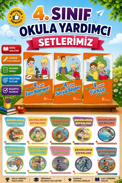 4.Sınıf Çıtır Çıtır Türkçe + Fen Bilimleri + Sosyal Bilgiler + Şehirlerin Şifresi Hikaye Seti ürün görseli 1