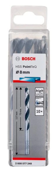 Bosch HSSPointTeQ Metal Matkap Ucu 8.0 mm 10"lu ürün görseli 1
