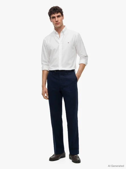 CL OXFORD SOLID SHIRT Erkek Beyaz Gömlek - MW0MW42936 ürün görseli 1