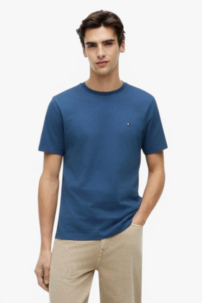 ESS SEASONAL REG FIT SOLID TEE Erkek Mavi T-Shirt - MW0MW39995 ürün görseli 1