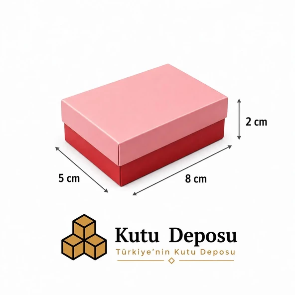 5x8x2 cm Asetat Kapaklı Takı Kutusu-Kırmızı (DEMONTE) (50 ADET) ürün görseli 1