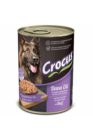 Crocus Köpek Yaş Maması Dana Etli Köpek 400 G ürün görseli 1