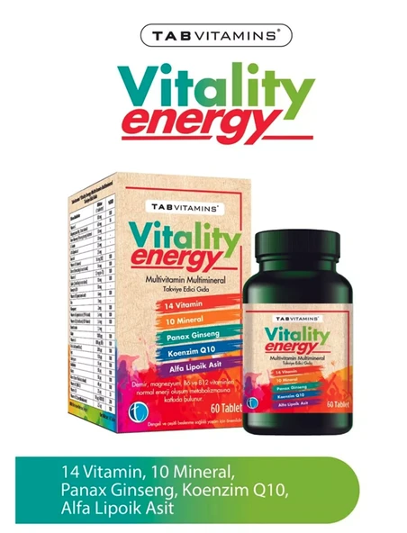 Tabvitamins Vitality Energy 60 Tablet ürün görseli 1