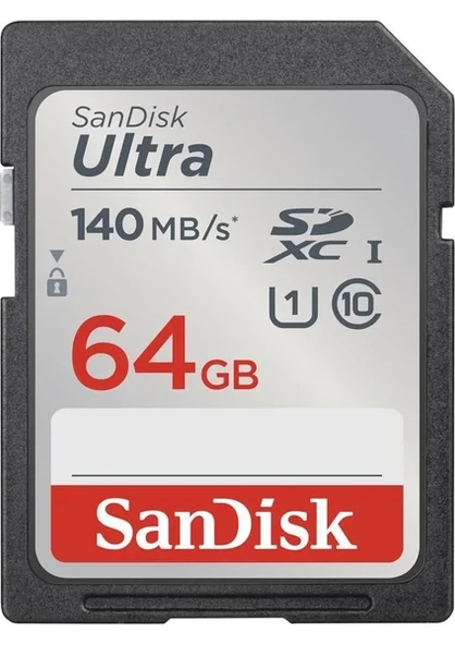 SanDisk 64GB Ultra 140MB/s SDHC/SDXC Class 10 UHS-I SDSDUNB-064G-GN6IN Hafıza Kartı ürün görseli 1