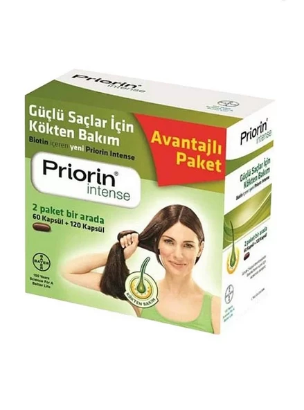 Priorin Intense Avantajlı Paket 120 + 60 Kapsül ürün görseli 1