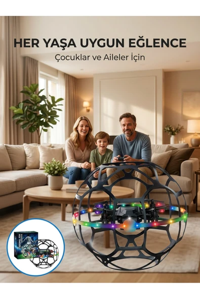 El Sensörlü Uçan Top Drone Çocuklar İçin LED Işıklı Eğlence Oyuncağı ürün görseli 1