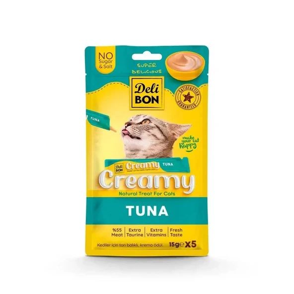 Delibon Creamy Kedi Ödül Maması Ton Balıklı 5*15 G ürün görseli 1