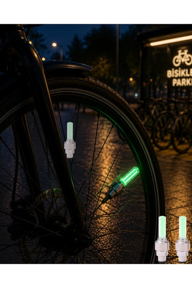 LED Sibop Lambası Bisiklet Motor Araba Jant Işığı 2li Set ürün görseli 1