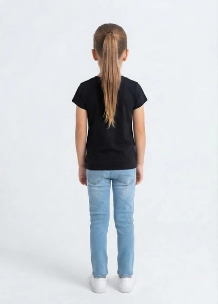Kız Çocuk Siyah T-Shirt - Resim 3