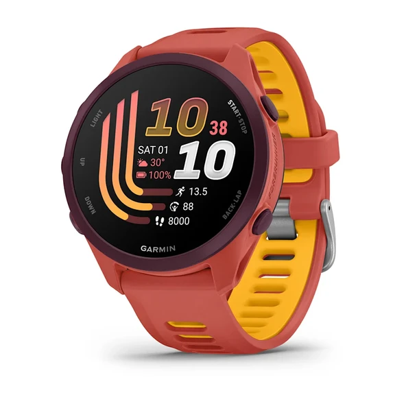 Garmin Forerunner 170 Music Kırmızı Pembe, Kırmızı Pembe/Mango Kayışlı ürün görseli 1