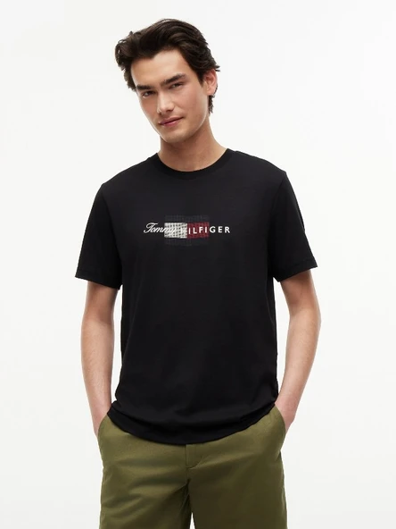 SCRIPT FLAG REGULAR TEE Erkek Siyah T-Shirt - MW0MW43226 - Resim 2