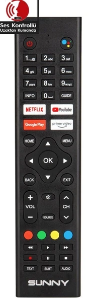 SUNNY-AXEN AND.TV ORJ KUMANDA SES KOMUTLU OZT 310-S ürün görseli 1