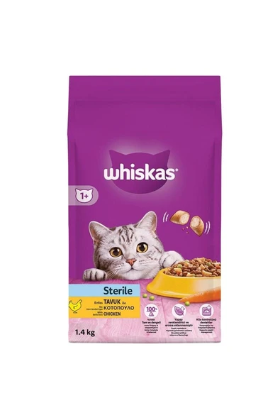 Whiskas Kısır Kedi Maması Tavuklu 1.4 Kg ürün görseli 1