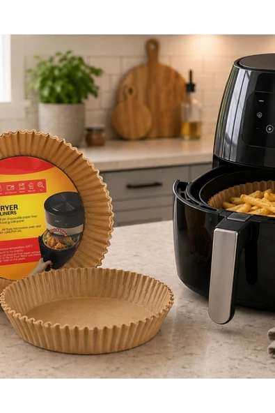 100 Lü Airfryer Kağıdı Yağ Geçirmez Yapışmaz Pişirme Kağıdı ürün görseli 1