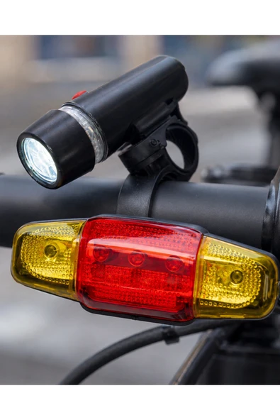 Bisiklet Emniyet Işığı Seti Güçlü LED Ön Far Arka Stop Lambası ürün görseli 1