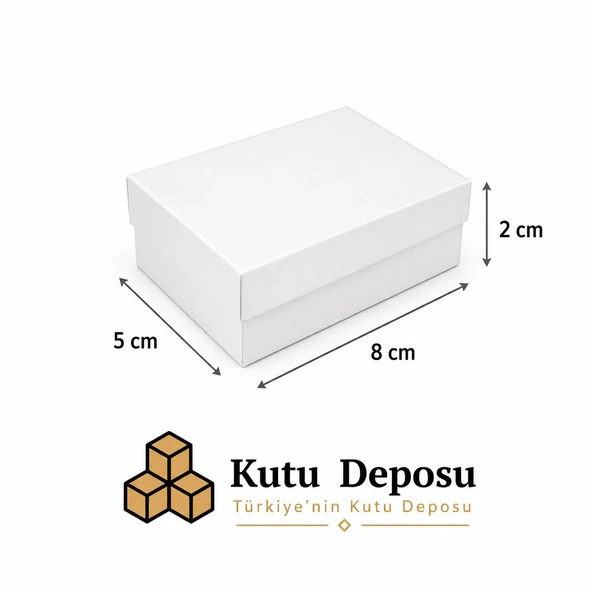 5x8x2 cm Asetat Kapaklı Takı Kutusu-Beyaz (DEMONTE) (50 ADET) ürün görseli 1