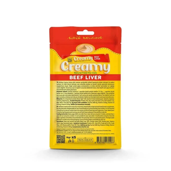Delibon Creamy Kedi Ödül Maması Somonlu 5*15 G ürün görseli 1