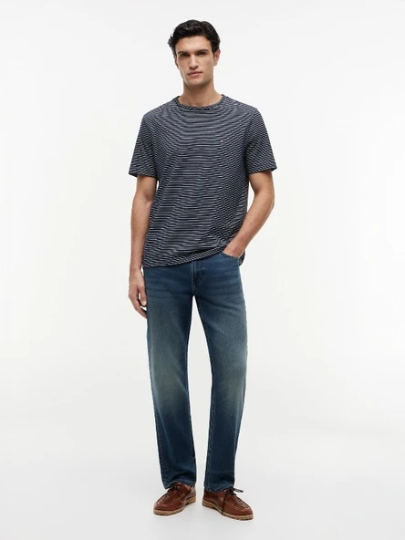 ESS SEASONAL REG FIT STRIPE TEE Erkek Mavi T-Shirt - MW0MW40923 ürün görseli 1