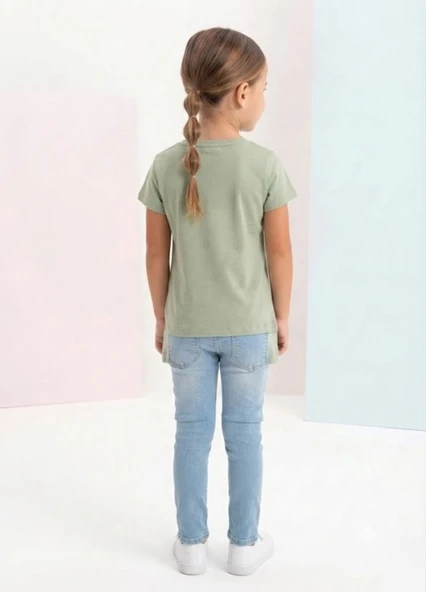 Kız Çocuk Yeşil T-Shirt - Resim 3