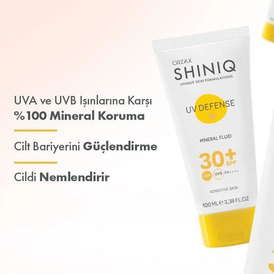 Orzax Shiniq Uv Defense Mineral Fluid Spf30+ 100 Ml ürün görseli 1