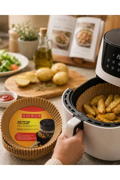 Airfryer Pişirme Kağıdı 100 Lü Yapışmaz Yağ Geçirmez Kağıt ürün görseli 1
