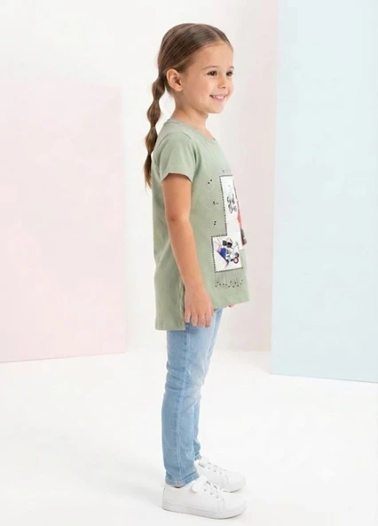 Kız Çocuk Yeşil T-Shirt - Resim 2