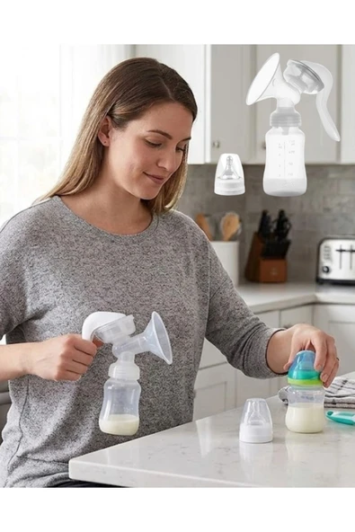 BPA İçermez Manuel Anne Sütü Pompası Biberon Başlıklı Ergonomik ürün görseli 1