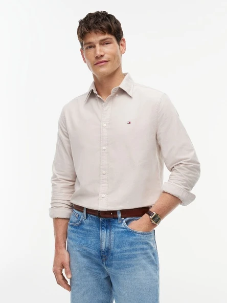 SOLID HERITAGE OXFORD RF SHIRT Erkek Yeşil UK Gömlek - MW0MW35774 ürün görseli 1