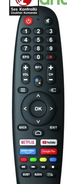 Onvo Profilo Blaupunkt Androıd Tv ses Komutlu Kumanda OZT 302-O ürün görseli 1