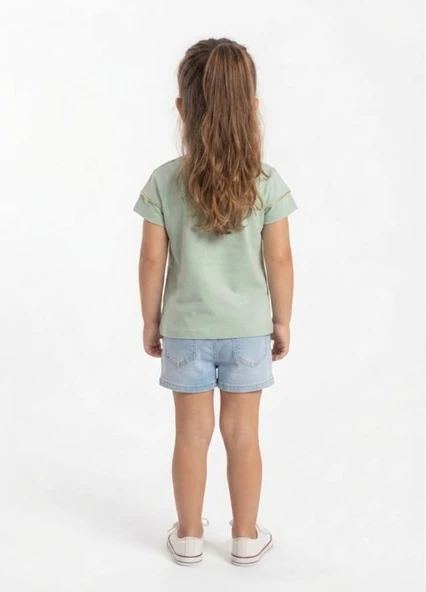 Kız Çocuk Yeşil T-Shirt - Resim 3