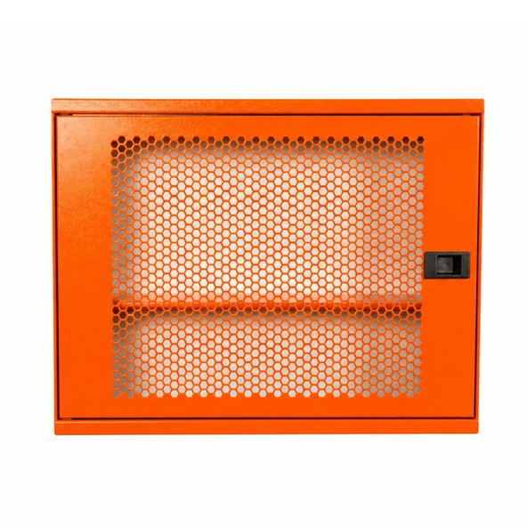 Alfafonet WiFi Box 450 Duvar Tipi Modem ve WiFi Kutusu 450x120x350 mm Turuncu | Perfore Metal Kapak | Montajlı ürün görseli 1