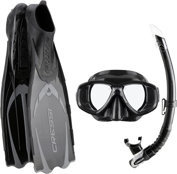 Cressi Pluma Bag Palet Maske Şnorkel Set,45-46 Siyah ürün görseli 1