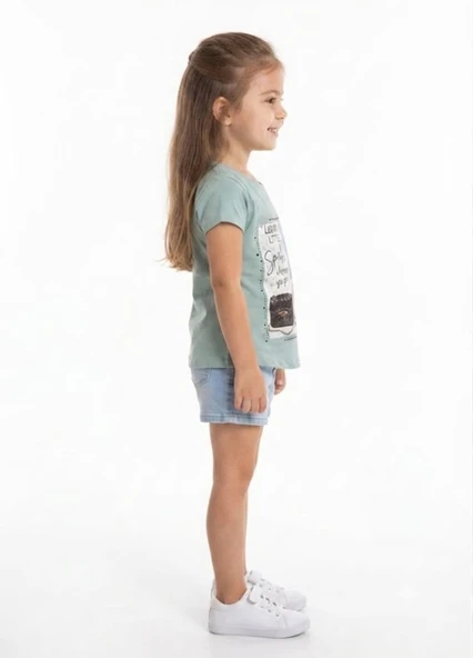 Kız Çocuk Yeşil T-Shirt - Resim 2