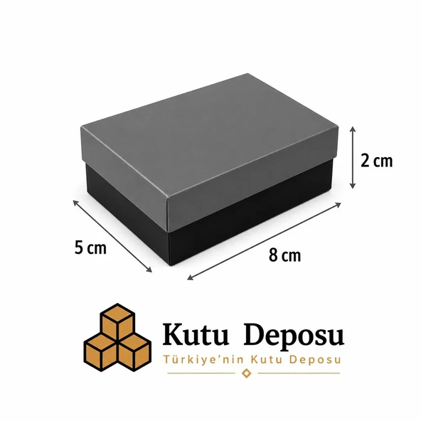 5x8x2 cm Asetat Kapaklı Takı Kutusu-Siyah (DEMONTE) (50 ADET) ürün görseli 1