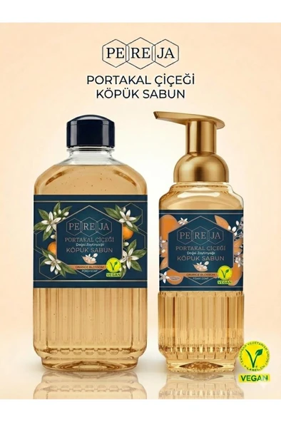 Pereja Portakal Çiçeği Doğal Zeytinyağlı Köpük Sabun 1000 ml + 500 ml Avantajlı Paket ürün görseli 1