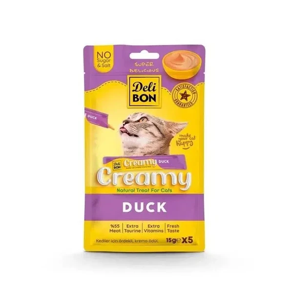 Delibon Creamy Kedi Ödül Maması Ördekli 5*15 G ürün görseli 1