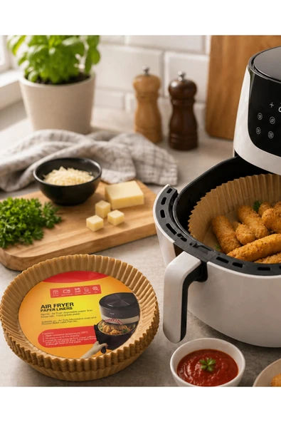100 Parça Airfryer Kağıdı Tek Kullanımlık Temiz Pişirme Kağıdı ürün görseli 1