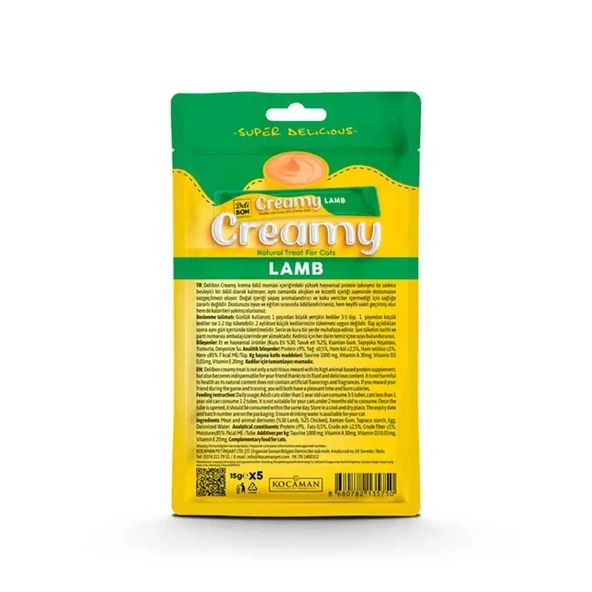 Delibon Creamy Kedi Ödül Maması Kuzulu 5*15 G ürün görseli 1
