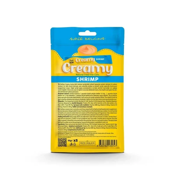 Delibon Creamy Kedi Ödül Maması Karidesli 5*15 G ürün görseli 1