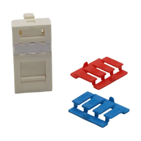Netlink Face Plate 22.5x45mm Kanal Üstü Data Kapağı 1 Port with Slide Dust Cover ürün görseli 1