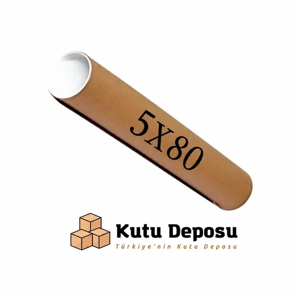 5x80 cm Kapaklı Silindir Postüp Rulo Gönderi Kutusu (5 ADET) ürün görseli 1