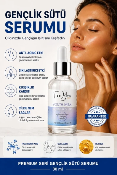 For You Gold Gençlik Sütü Cilt Bakım Serumu, Anti-aging, Yaşlanma Karşıtı, Retinol-collagen-hyaluronic Acid 30 ml ürün görseli 1