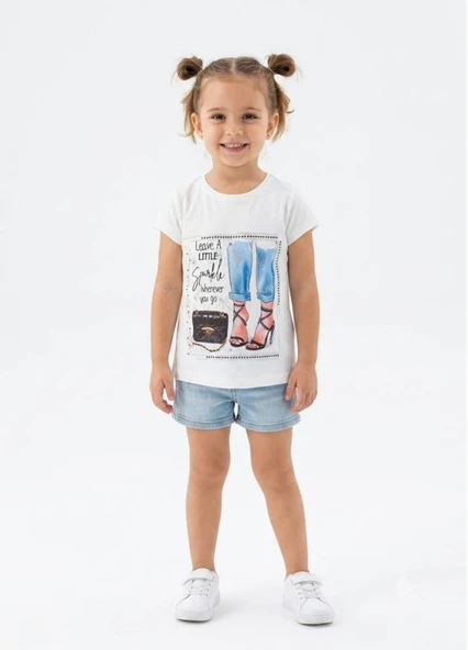 Kız Çocuk Beyaz T-Shirt ürün görseli 1