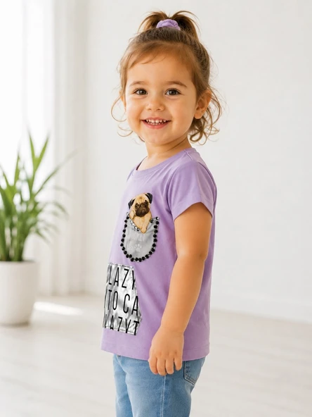Kız Çocuk Mor T-Shirt - Resim 2