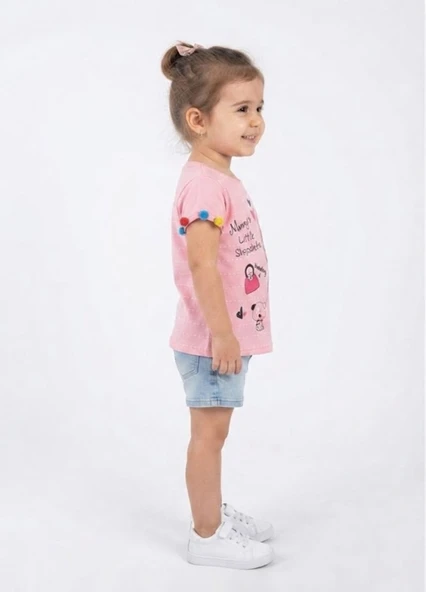 Kız Çocuk Pembe T-Shirt - Resim 2